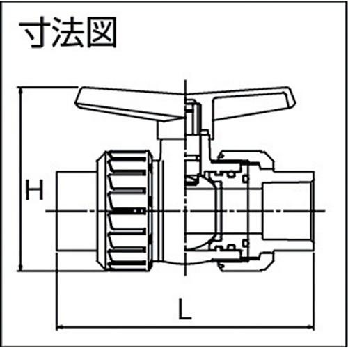 エスロン ボールバルブ ＴＳ式 本体ＰＶＣ ＯリングＥＰＤＭ ２０ BV20SX  【351-4935】｜n-nishiki｜03