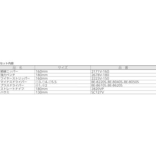バーコ １０００Ｖ絶縁工具セット １０点セット 3045V-1  【437-1224】｜n-nishiki｜02
