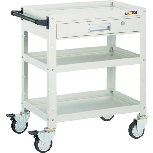 トラスコ中山 ＴＲＵＳＣＯ バーディワゴン ６００Ｘ４００ 引出付 ウレタン車輪 Ｗ色 BDW-963VU-W
