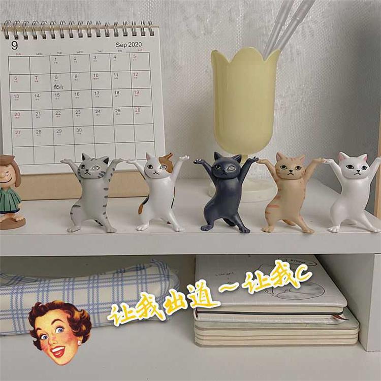 猫5点セット ペン立て ペンスタンド 面白かわいい 猫5点セット 雑貨 インスタ映え 収納 デスク用品 オフィス 在宅勤務 インテリア 文房具