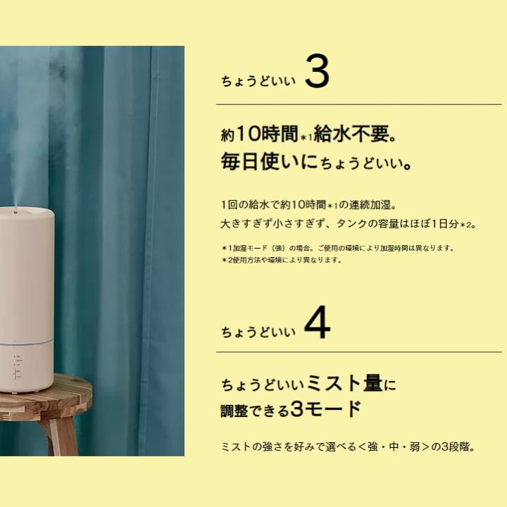 ( みんなにちょうどいい 加湿器 ビューウェル ) Beauwell GPP アロマ 超音波式 アロマオイル アロマウォーター 対応 花粉症 花粉  乾燥 対策 タイマー