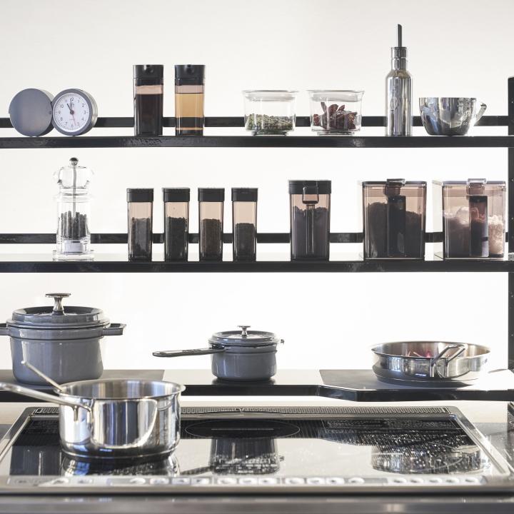 コンロ奥ラック 3段 タワー ブラック tower タワー ) 山崎実業 公式