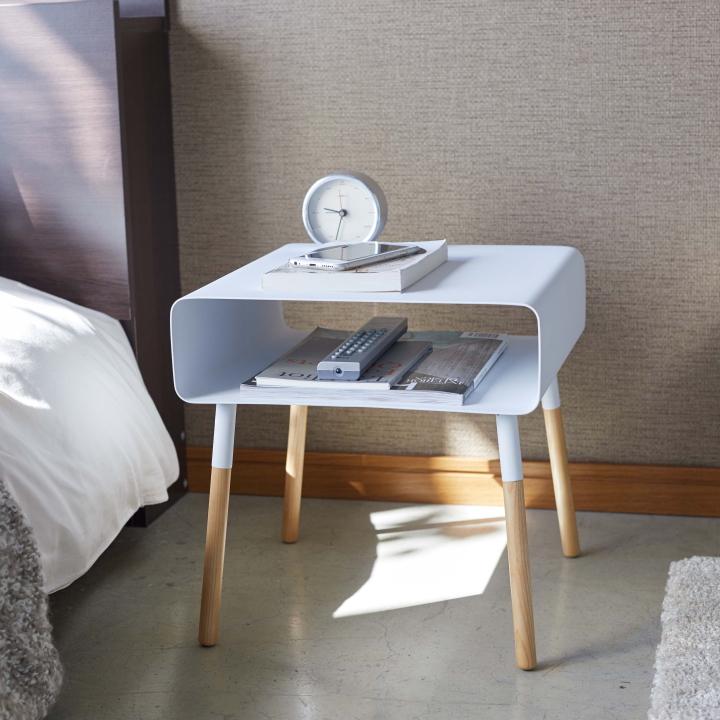 新品未使用 山崎実業 ローサイドテーブル プレーン ホワイト 山崎実業 ( ローサイド テーブル PLAIN プレーン ホワイト ) 公式