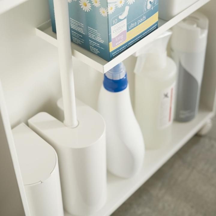 山崎実業 ( ハンドル付き スリムトイレラック タワー ホワイト tower