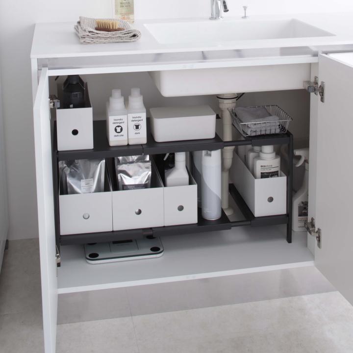 シンク下 収納 2段 ラック D40 タワー ブラック Tower 山崎実業 奥行40cmタイプ 簡単 組み立て 伸縮 整理 掃除 ワイド おしゃれ 新生活 シンプル ラフィネ キッチン 生活雑貨 通販 Yahoo ショッピング