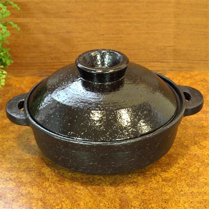 長谷園 ( IH対応 ヘルシー 蒸し鍋 優 小 黒釉 ) 伊賀焼 蒸す 土鍋 正規  