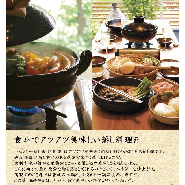 Nagatanien - 長谷園　ヘルシー蒸し鍋 黒　中 長谷園公式通販］ヘルシー蒸し鍋 黒