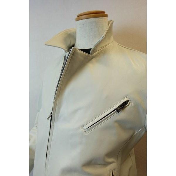 セール60％OFF バラシ レザーブルゾン オフホワイト レザー  