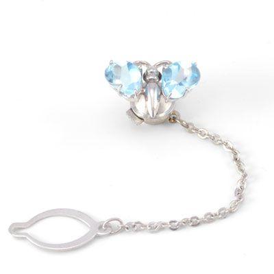 ブルートパーズ　タイタック タイタック ブルートパーズ パピヨン K14WG : エヌ・ショッピング