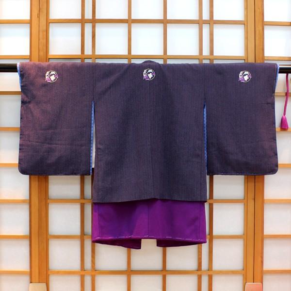 七五三 着物 ５歳 男の子 羽織袴セット 紫｜n-shopping