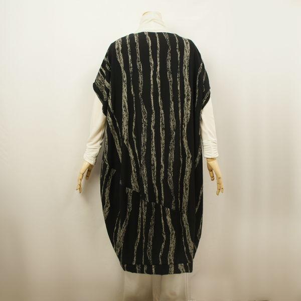 チュニックベスト ワンピース 重ね着 レイヤード 黒 和柄 ストライプ バルーン 40代50代60代 アビオン 058 エヌ ショッピング 仲見世商店街 通販 Yahoo ショッピング