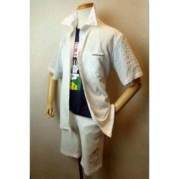 未使用カステルバジャックスポーツ ハーフパンツ 総柄 ホワイト2XL CASTELBAJAC（カステルバジャック） セール50％OFF ハーフパンツ