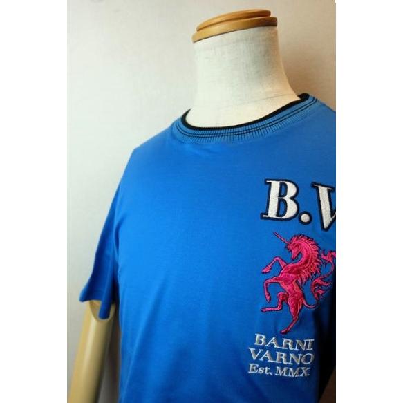 セール50％OFF バーニヴァーノ BARNIVARNO 半袖Tシャツ ブルー