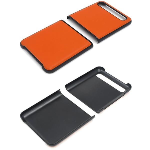 Galaxy Z Flip ケース カバー 牛革 本皮レザー 背面 SCV47