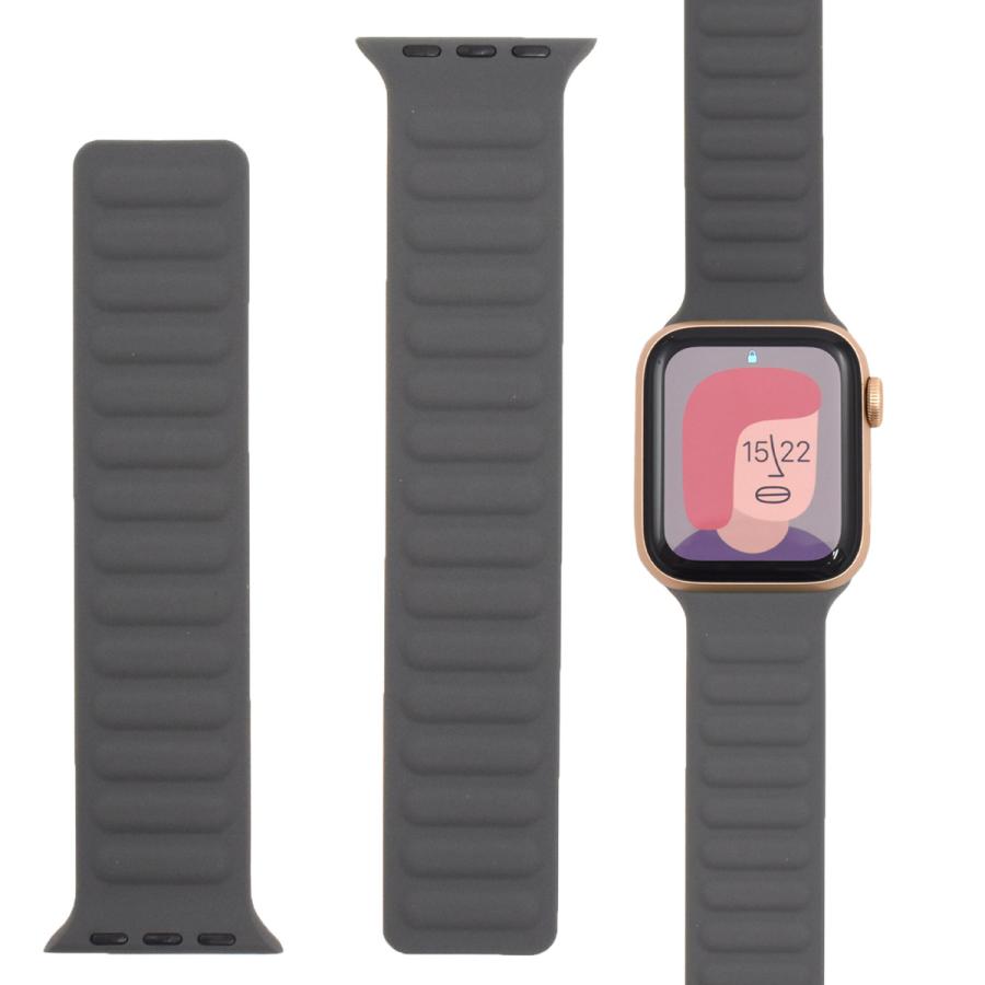 Apple Watch マグネット式 PUレザーバンド ストラップ ベージュ - 時計