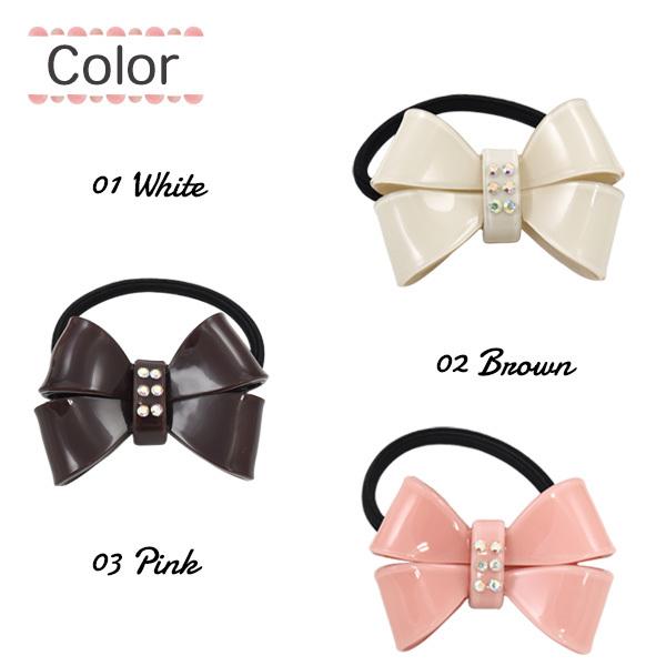 ヘアゴム 髪ゴム ラインストーンリボン かわいい 髪留め ヘア