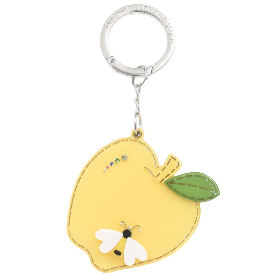 バッグチャーム りんごとミツバチ アクリルキーホルダー フルーツ