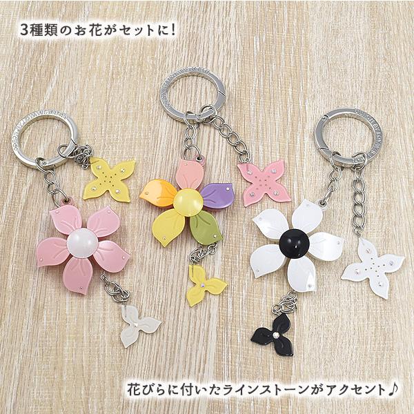 バッグチャーム 花 桔梗 アクリルキーホルダー かわいい キーリング