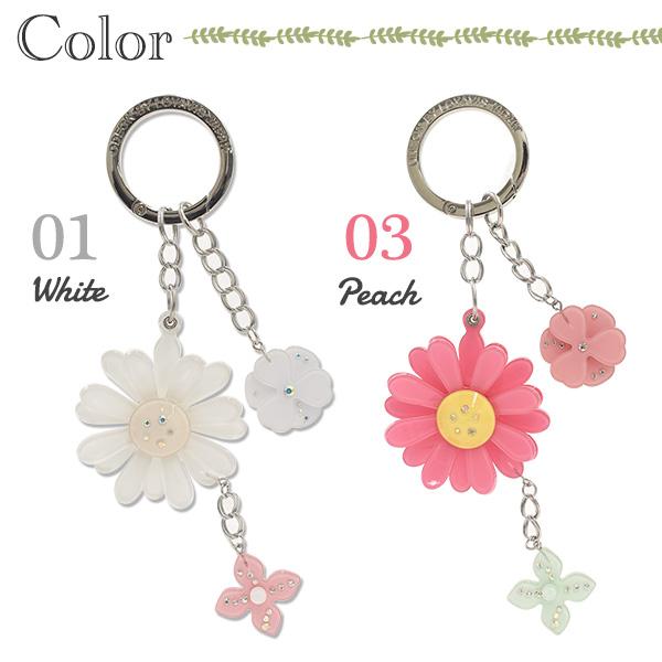 バッグチャーム 花 マーガレット アクリルキーホルダー かわいい