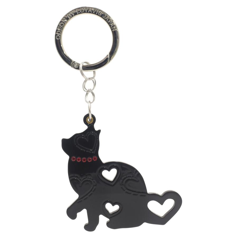 バッグチャーム ハート 猫 キャット キーリング かわいい アクリル