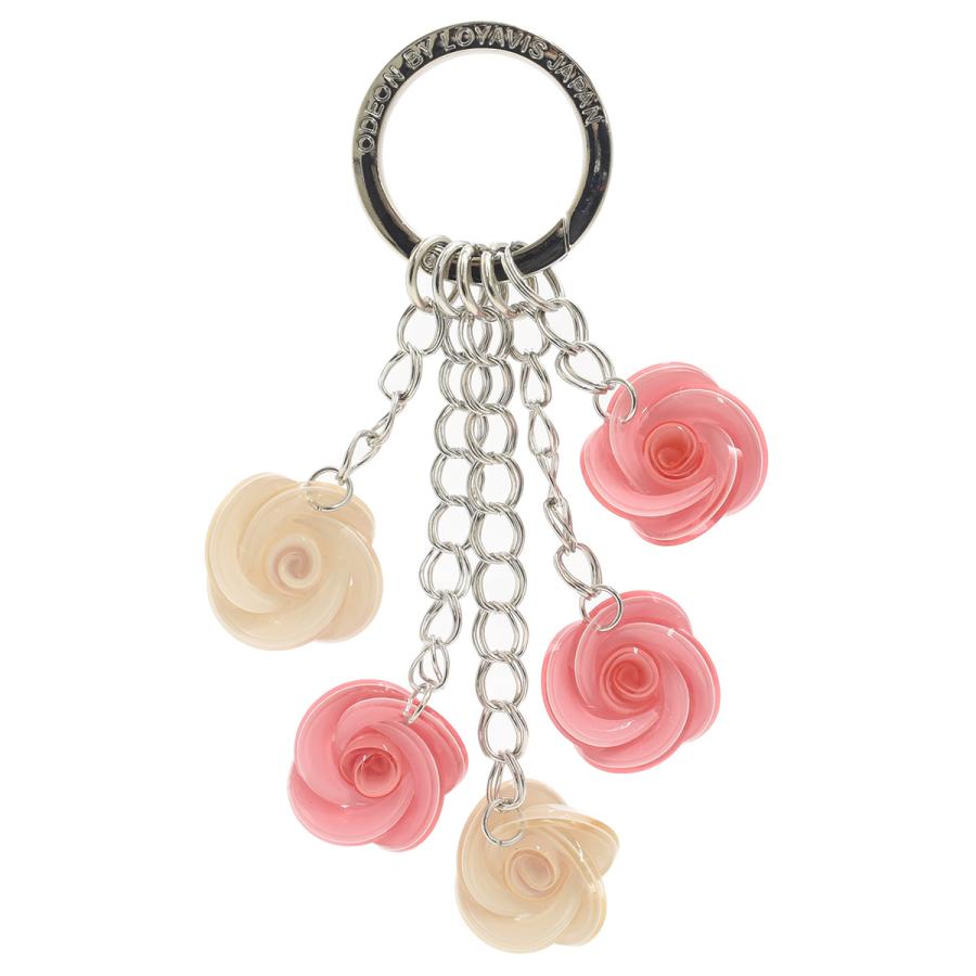 バッグチャーム ミニ薔薇5連 ローズ キーリング かわいい キーホルダー アクセサリー レディース ギフト loyavis ロイヴィスジャパ