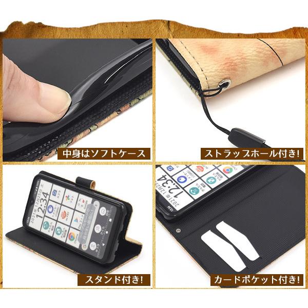 arrows We 手帳型 ケース レトロ世界地図柄 合皮レザー アローズウィー
