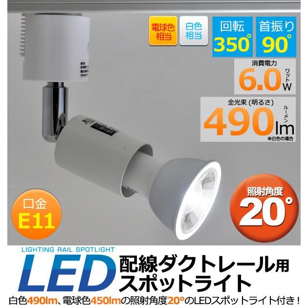 スポットライト LED ダクトレール 高演色 中角タイプ 照射角度20° E11