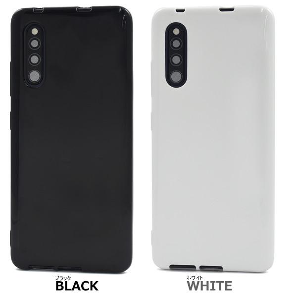 Galaxy A41 スマホケース ソフトケース TPU 黒 白 背面カバー