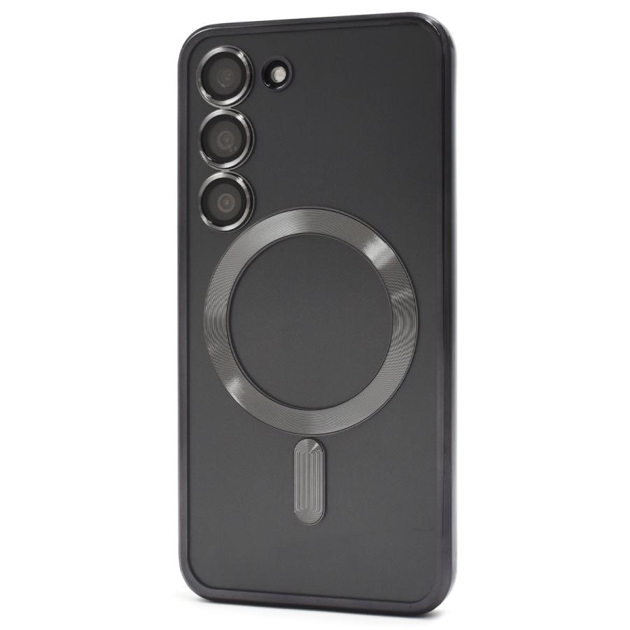 Galaxy S23 カバー ケース メタリック×背面クリアー MagSafe対応