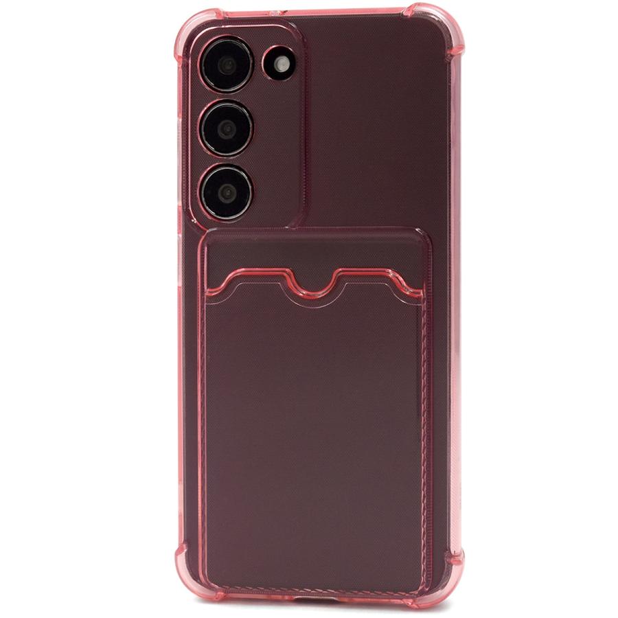 Galaxy S23 カバー クリアケース カード・チェキ収納背面ポケット付