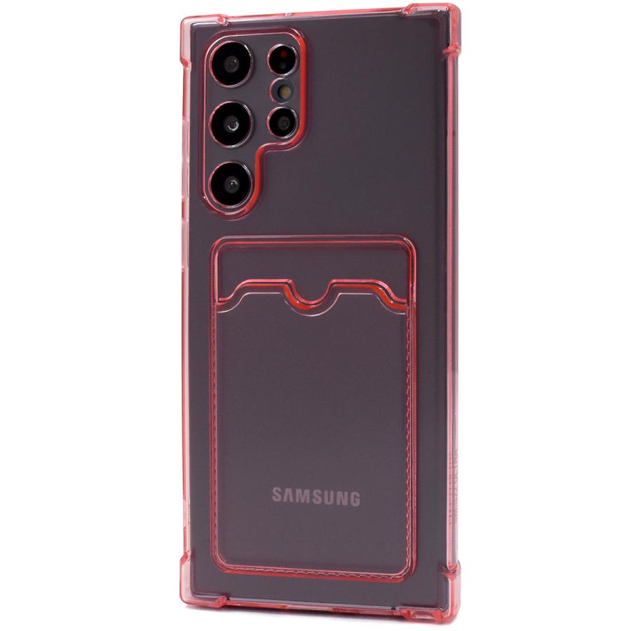 Galaxy S22 Ultra カバー クリアケース カード・チェキ収納背面
