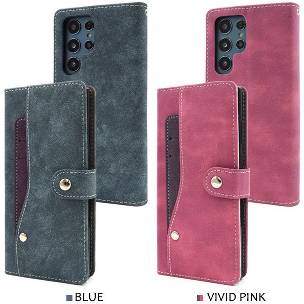 Galaxy S22 Ultra ケース 手帳型 スライド式カード収納 磁石不