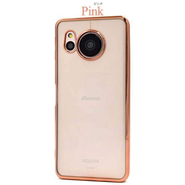 AQUOS sense8 R9 wish5 wish4 ケース カバー 背面クリアー メタリック