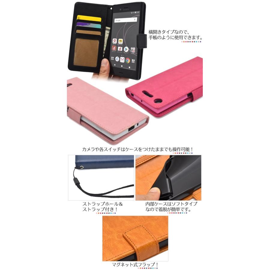 Xperia XZ1(SO-01K SOV36 701SO) ケース 手帳型 カラフル10色