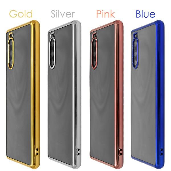 Xperia Xperia5 ケース カバー メタリックバンパー×背面クリア