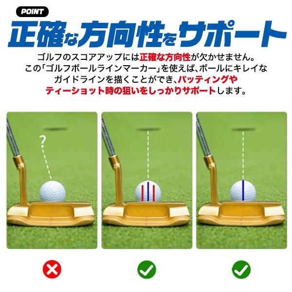 ゴルフボール ラインマーカー 360° ペン2色 マーカーペン付 ゴルフ
