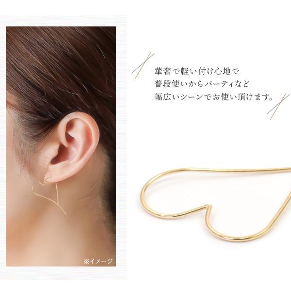 ピアス K10 ハートワイヤーピアス イエローゴールド 10金 日本製 かわいい シンプル おしゃれ 女性 レディース_2
