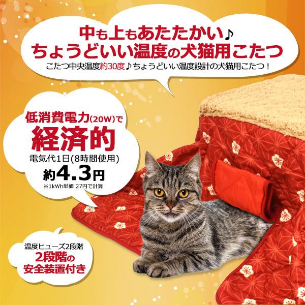 猫用こたつ セット ペット用 犬 猫 コタツ 本体+ふとん 秋 冬 ねこ ペット専用 キャットハウス ヒーター 暖房器具 かわいい かまくら型｜n-style｜03