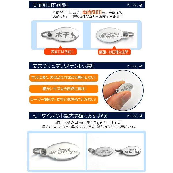 ペット用迷子札 オーバル 犬 猫 オリジナル名入れ 刻印 ステンレス製
