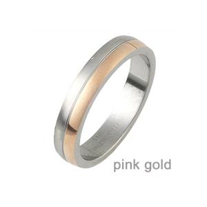ペアリング ツートンカラー ステンレスリング（ブラウン＆ピンク