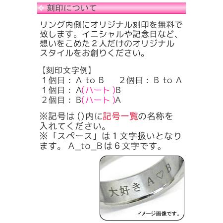 ペアリング ライン入りステンレスリング（ペアセット）ジルコニア入りピンクゴールド＆ブラック*刻印無料｜n-style｜03