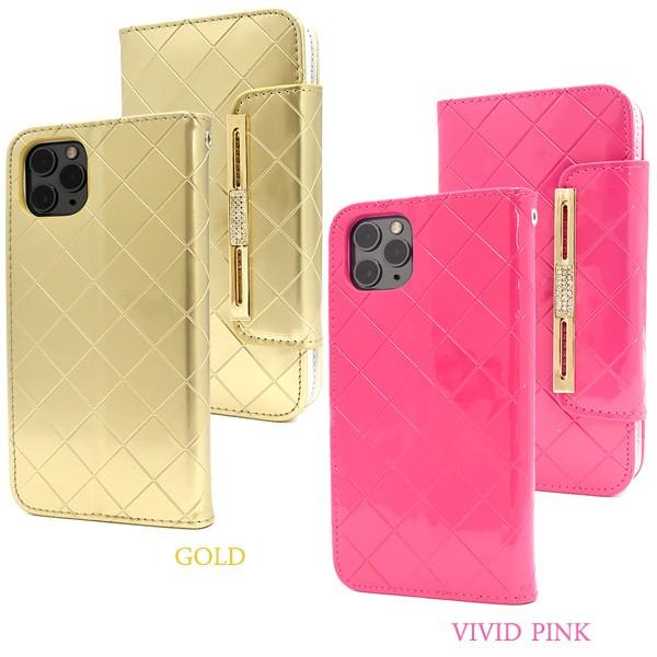 PLATA iPhone11 Pro Max ケース 手帳型 リッチエナメル 鏡付き