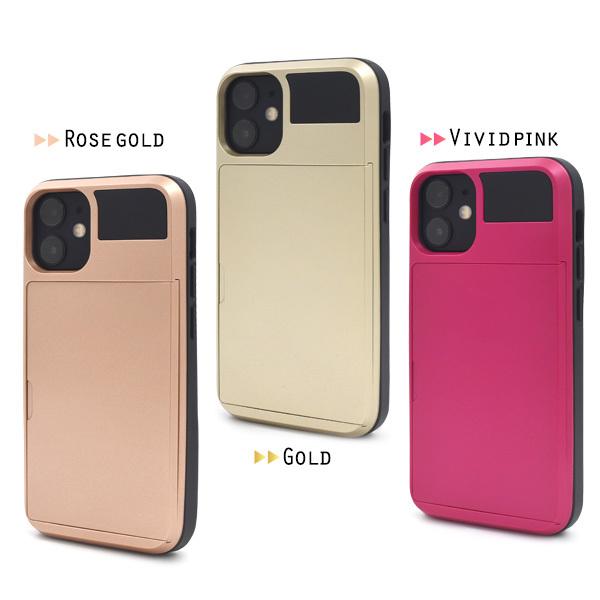 iPhone12miniケース 型押しではありません。 PLATA iPhone12mini カバー ケース スライド式カード収納 IC