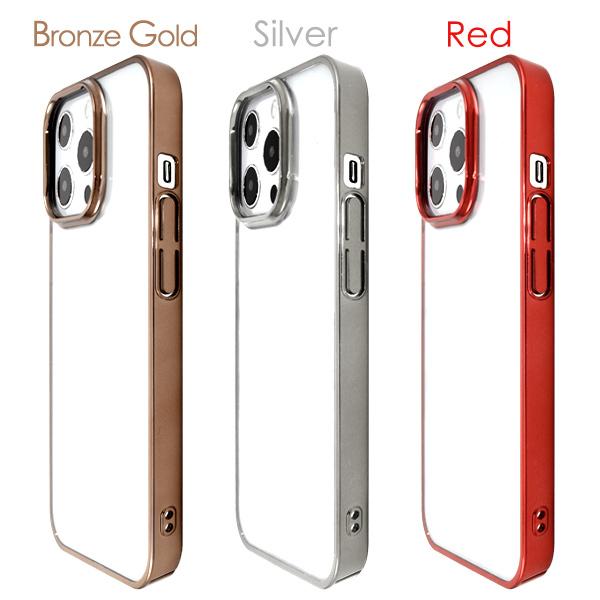 PLATA（プラタ） iPhone13 Pro ケース カバー 背面クリア×メタリック