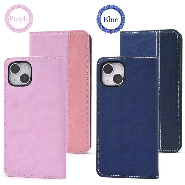 PLATA（プラタ） iPhone14 ケース 手帳型 レース柄 合皮レザー