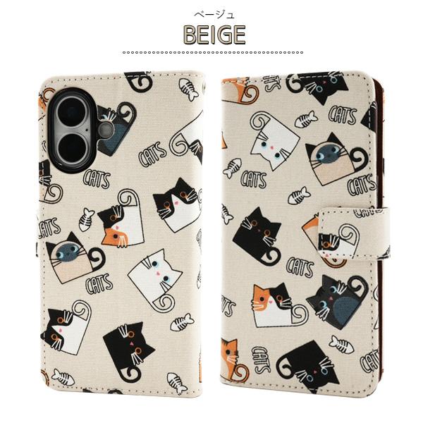 PLATA（プラタ） iPhone17 ケース 手帳型 猫 ねこ 骨 かわいい