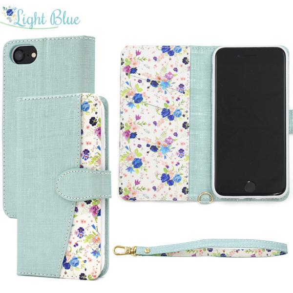 PLATA iPhoneSE3 SE2 iPhone8 iPhone7 手帳型ケース 小花柄