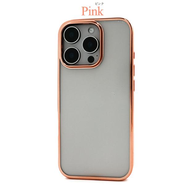 PLATA（プラタ） iPhone17 ケース 背面クリア メタリックバンパー