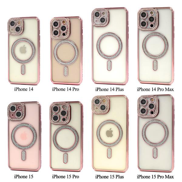 PLATA（プラタ） iPhone シリーズ ケース MagSafe対応 ラインストーン