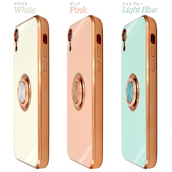 PLATA（プラタ） iPhoneXR ケース カバー スマホリング付 メタリック